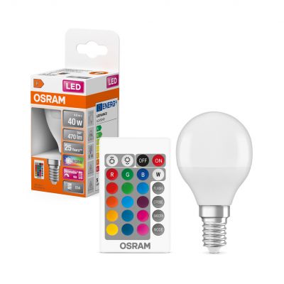 OSRAM Żarówka LED KULKA E14 5,5W 40W RGBW + PILOT LEDVANCE (4058075430877)