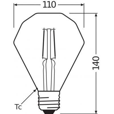 Żarówka LED Vintage 1906 LED CL DIAMOND FIL GOLD 40 non-dim 4,5W/825 E27 4058075091955 LEDVANCE (4058075091955)
