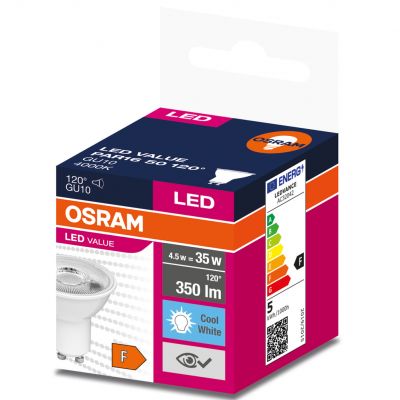Żarówka LED GU10 5W 350lm 120st. 4000K neutralna biel VALUE OSRAM LEDVANCE (4058075198708)