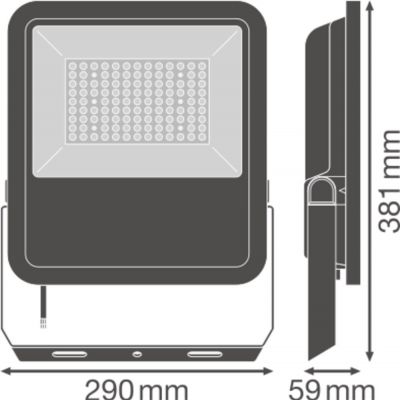 FLOOD LED AREA 72W 830 ASYM 48X92 BK LEDV NAŚWIETLACZ FLOODLIGHT LEDVANCE (4058075539730)