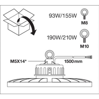 HIGH BAY LED ALU REFLECTOR 93W LEDV LEDVANCE (4058075507043)