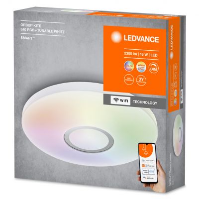 Plafon LED lampa sufitowa ORBIS Kite 18W 1400lm ciepła-zimna + RGB 34cm SMART+ WiFi 4058075495685 LEDVANCE (4058075495685)