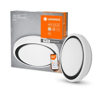 Plafon LED lampa sufitowa czarna ORBIS Moon 24W 2500lm ciepła-zimna 38cm SMART+ WiFi 4058075486362 LEDVANCE (4058075486362)
