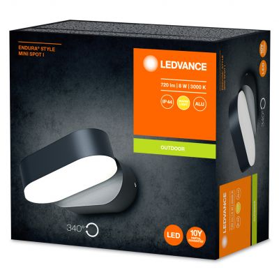 Kinkiet ścienny lampa elewacyjna zewnętrzna ruchoma 8W 320lm 3000K Endura Style Mini Spot 4058075205130 LEDVANCE (4058075205130)