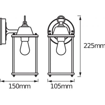 Kinkiet Ogrodowy LED E27 Oprawa Latarnia Czarna ENDURA CLASSIC LANTERN 4058075206625 LEDVANCE (4058075206625)