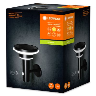 Kinkiet Ogrodowy Solarny LED Lampa Elewacyjna 6W Czarna ENDURA STYLE 4058075392724 LEDVANCE (4058075392724)