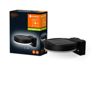 Kinkiet Ogrodowy Solarny LED Lampa Elewacyjna 6W Czarna Okrągła ENDURA STYLE 4058075392762 LEDVANCE (4058075392762)