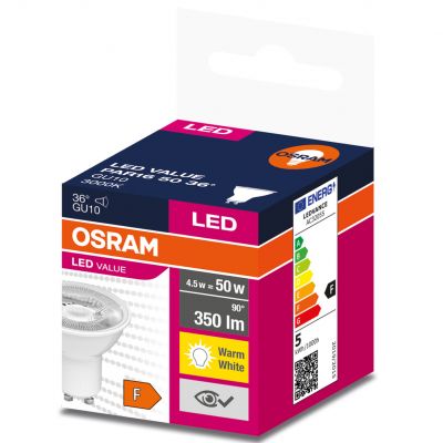 Żarówka LED GU10 VALUE PAR16 50 36 4,5W/830 230V 4058075598645 LEDVANCE (4058075598645)