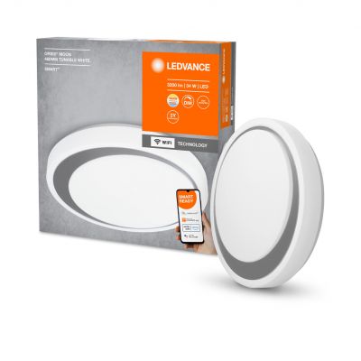 Plafon LED lampa sufitowa szara ORBIS Moon 32W 3300lm ciepła-zimna 48cm SMART+ WiFi 4058075486423 LEDVANCE (4058075486423)
