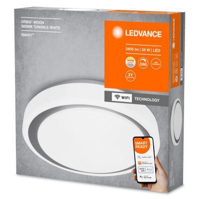 Plafon LED lampa sufitowa szara ORBIS Moon 24W 2500lm ciepła-zimna 38cm SMART+ WiFi 4058075486409 LEDVANCE (4058075486409)