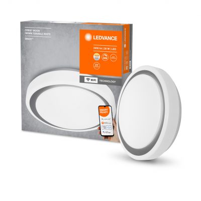 Plafon LED lampa sufitowa szara ORBIS Moon 24W 2500lm ciepła-zimna 38cm SMART+ WiFi 4058075486409 LEDVANCE (4058075486409)