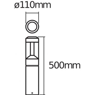 SŁUPEK ogrodowy lampa oprawa stojąca LED 12W LATARNIA Endura Style nowoczesna 50cm 4058075205031 LEDVANCE (4058075205031)
