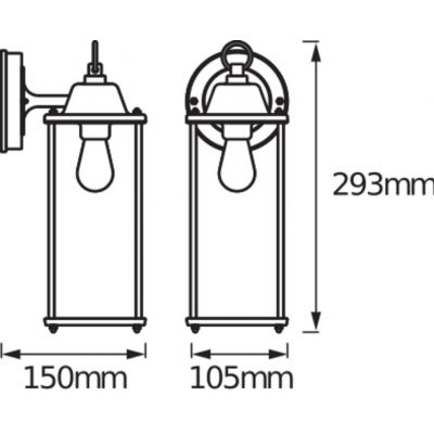 Kinkiet Ogrodowy Elewacyjny Zewnętrzny E27 LATARNIA do DOŁU Czarna Endura Lantern 4058075206649 LEDVANCE (4058075206649)