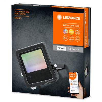 Naświetlacz LED 30W 2190lm RGB+W IP65 Czarny Smart+ WiFi Flood 4058075474642 LEDVANCE (4058075474642)