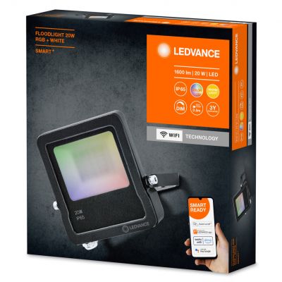 Naświetlacz LED 20W 1260lm RGB+W IP65 Czarny Smart+ WiFi Flood 4058075474628 LEDVANCE (4058075474628)