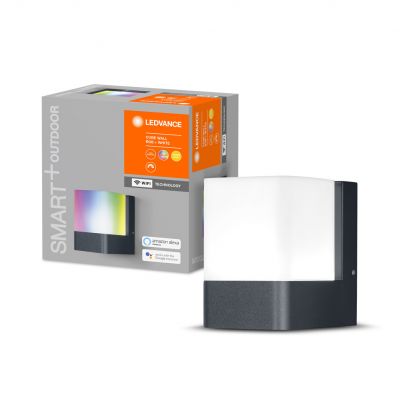 Kinkiet Ogrodowy LED INTELIGENTNY 9,5W RGB+W Ciemny szary SMART+ WiFi CUBE 4058075478114 LEDVANCE (4058075478114)