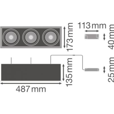 SP MULTI 3X30W 4000K FL WT BK LEDV LEDVANCE (4058075114029)