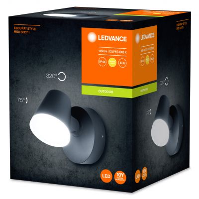 Kinkiet ścienny lampa elewacyjna zewnętrzna ruchoma 13W 800lm 3000K Endura Style Midi Spot 4058075205475 LEDVANCE (4058075205475)