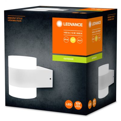 Kinkiet lampa elewacyjna ścienna 13W Endura Style UPDOWN Puck Biały 4058075205581 LEDVANCE (4058075205581)