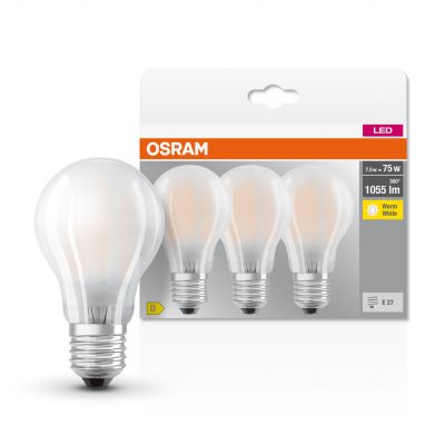 Żarówka LED /3szt./ A60 E27 7,5W=75W 1055lm 2700K ciepła biel OSRAM (4058075592490)
