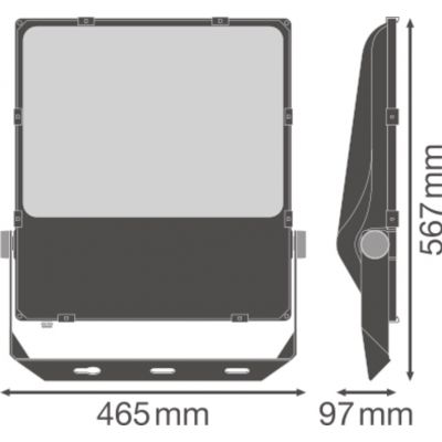 FLOOD PFM SYM 60 290 W 4000 K BK LEDV LEDVANCE (4058075541030)