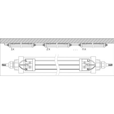 Oprawa hermetyczna DAMP PROOF LED COMPACT 1500 55W 3000K GR IP66 LEDV LEDVANCE (4058075424289)