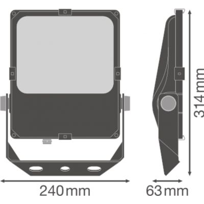 Naświetlacz LED FL PFM ASYM 45x140 50W 4000K BK 6200lm IP66 czarny 4058075353626 LEDVANCE (4058075353626)