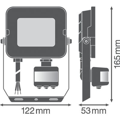 Naświetlacz LED FLOOD COMPACT SENSOR V 20W 840 SYM 100 BK 4058075575288 LEDVANCE (4058075575288)