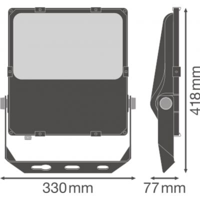 Naświetlacz LED FL PFM ASYM 45x140 100W 3000K BK 11800lm IP66 czarny 4058075353633 LEDVANCE (4058075353633)