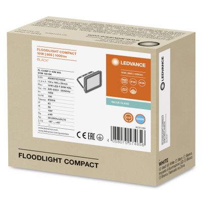 Naświetlacz LED FLOOD COMPACT V 10W 865 SYM 100 BK 4058075574656 LEDVANCE (4058075574656)