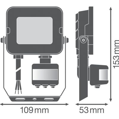 Naświetlacz LED FLOOD COMPACT SENSOR V 10W 830 SYM 100 BK 4058075575226 LEDVANCE (4058075575226)