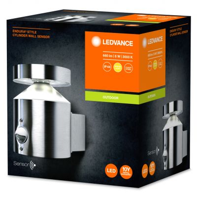 Kinkiet ścienny lampa elewacyjna oprawa zewnętrzna 6W 360lm 3000K z czujnikiem Endura Style Cylinder 4058075205352 LEDVANCE (4058075205352)