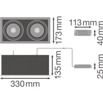 SP MULTI 2X30W 4000K FL WT BK LEDV LEDVANCE (4058075113985)