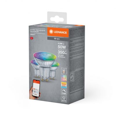 3PAK Żarówka LED GU10 5W 350lm CCT SMART+ WiFi RGB Ściemnialna 4058075486058 LEDVANCE (4058075486058)