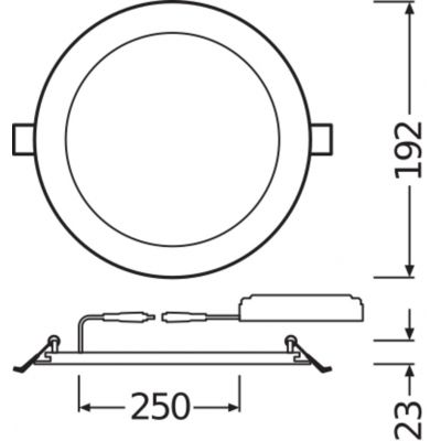 Oprawa downlight LED 17W/4000K 230V IP20 1400lm 4058075063945 LEDVANCE (4058075063945)