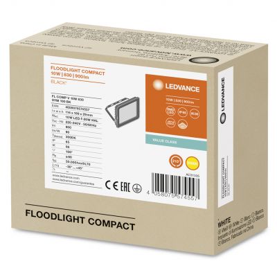 Naświetlacz LED FLOOD COMPACT V 10W 830 SYM 100 BK 4058075574557 LEDVANCE (4058075574557)