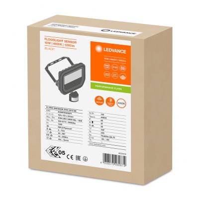 Naświetlacz halogen lampa LED 10W 4000K projektor czujnik ruchu czarny LEDVANCE (4058075460874)