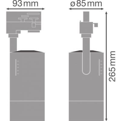 Szynowa oprawa TRACKLIGHT SPOT ZOOM D85 25W 3000K DIM 97R BK LEDVANCE (4058075335806)