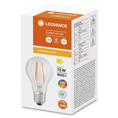 LED COMFORT SUPERIOR CL A FIL 75 dim 7,5W 940 E27 LEDVANCE (4058075759107)