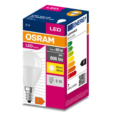 Żarówka LED E14 7,5W 806lm 3000K ciepła biel 4058075630390 VALUE OSRAM LEDVANCE (4058075630390)