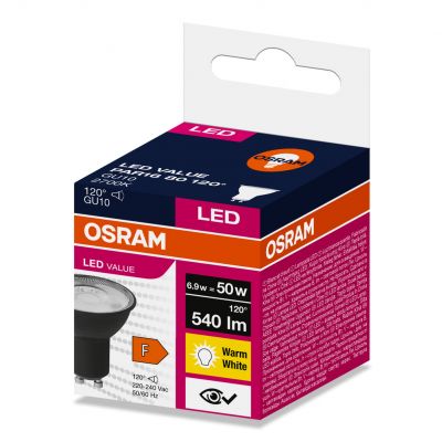 Żarówka LED GU10 VALUE PAR16 80 120 6,9W 540lm 2700K 827 230V BK czarny 4058075766600 LEDVANCE (4058075766600)