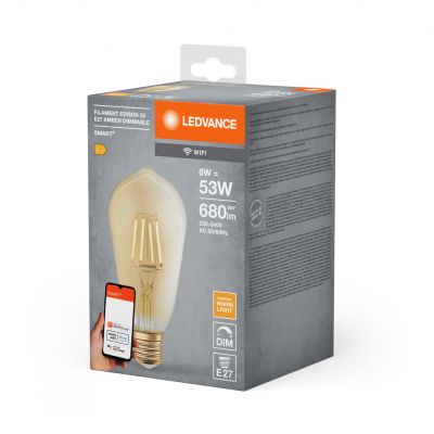 Żarówka LED E27 ST64 6W = 53W 2400K Ciepła 680lm 300° Filament SMART+ WIFI Ściemnialna 4058075610545 LEDVANCE (4058075610545)