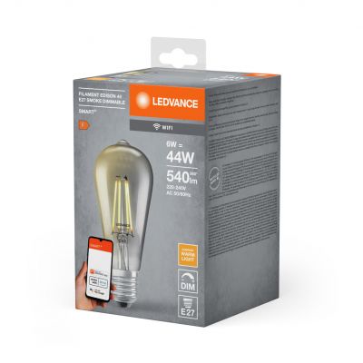 Żarówka LED E27 ST64 6W = 44W 2500K Ciepła 540lm 300° Filament SMART+ WIFI Ściemnialna 4058075609839 LEDVANCE (4058075609839)