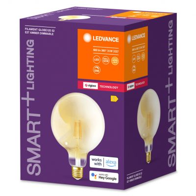 SMART+ ZB CL Globe125 Gold DIM 52 yes 6W 824 E27 LEDVANCE (4058075729247)