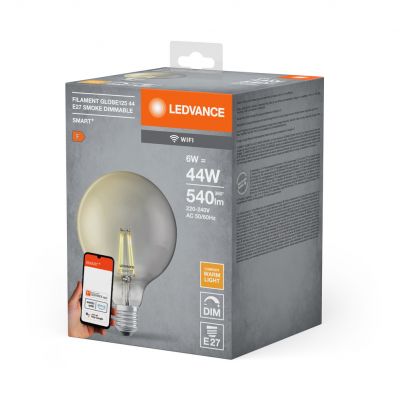 Żarówka LED E27 G125 6W = 44W 2500K Ciepła 540lm 300° Filament SMART+ WIFI Ściemnialna 4058075609853 LEDVANCE (4058075609853)