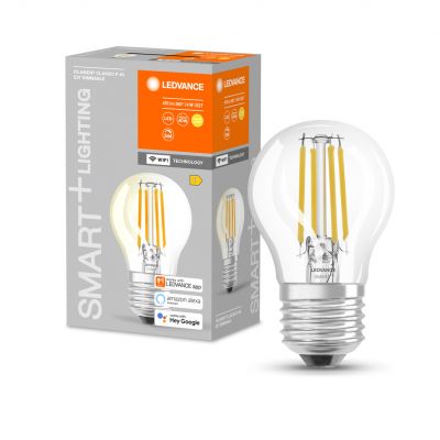 Żarówka LED E27 P40 4W = 40W 2700K Ciepła 470lm 300° Filament SMART+ WIFI Ściemnialna 4058075609792 LEDVANCE (4058075609792)