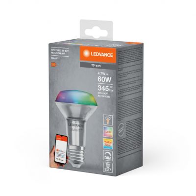 Żarówka LED E27 R63 4,7W = 60W 345lm RGB CCT 45° SMART+ WIFI Ściemnialna 4058075609570 LEDVANCE (4058075609570)