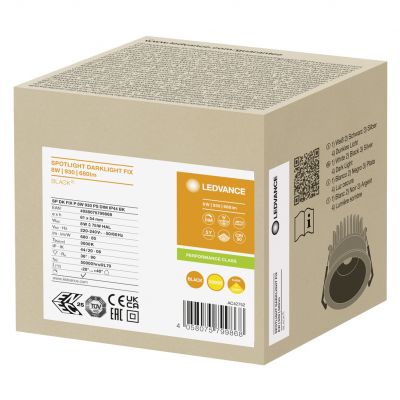 SP DK FIX P 8W 930 PS DIM IP44 BK LEDVANCE (4058075799868)