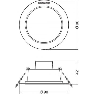 Oprawa LED DOWNLIGHT IP44 DN 90 4W 830 WT 4058075702868 LEDVANCE (4058075702868)