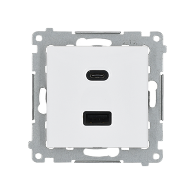 SIMON 54 WMDZ-EC2CAx-011 Ładowarka 2xUSB C+A Quick Charge 5/9/12V (moduł), 3.1 A, 5V DC, 230V; biały DEC2CA.01/11 KONTAKT (DEC2CA.01/11)